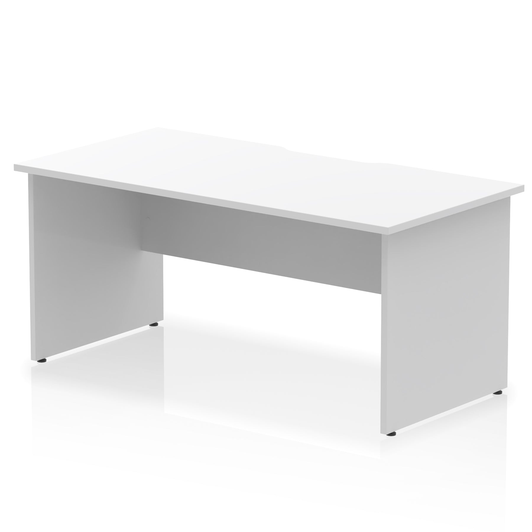 Impulse 1600mm Scalloped Edge Straight Office Desk with Panel End Legs, Multiple Top & Leg Colour Options, Durable MFC, 10 Year Warranty, Self-Assembly – Modern Workstation