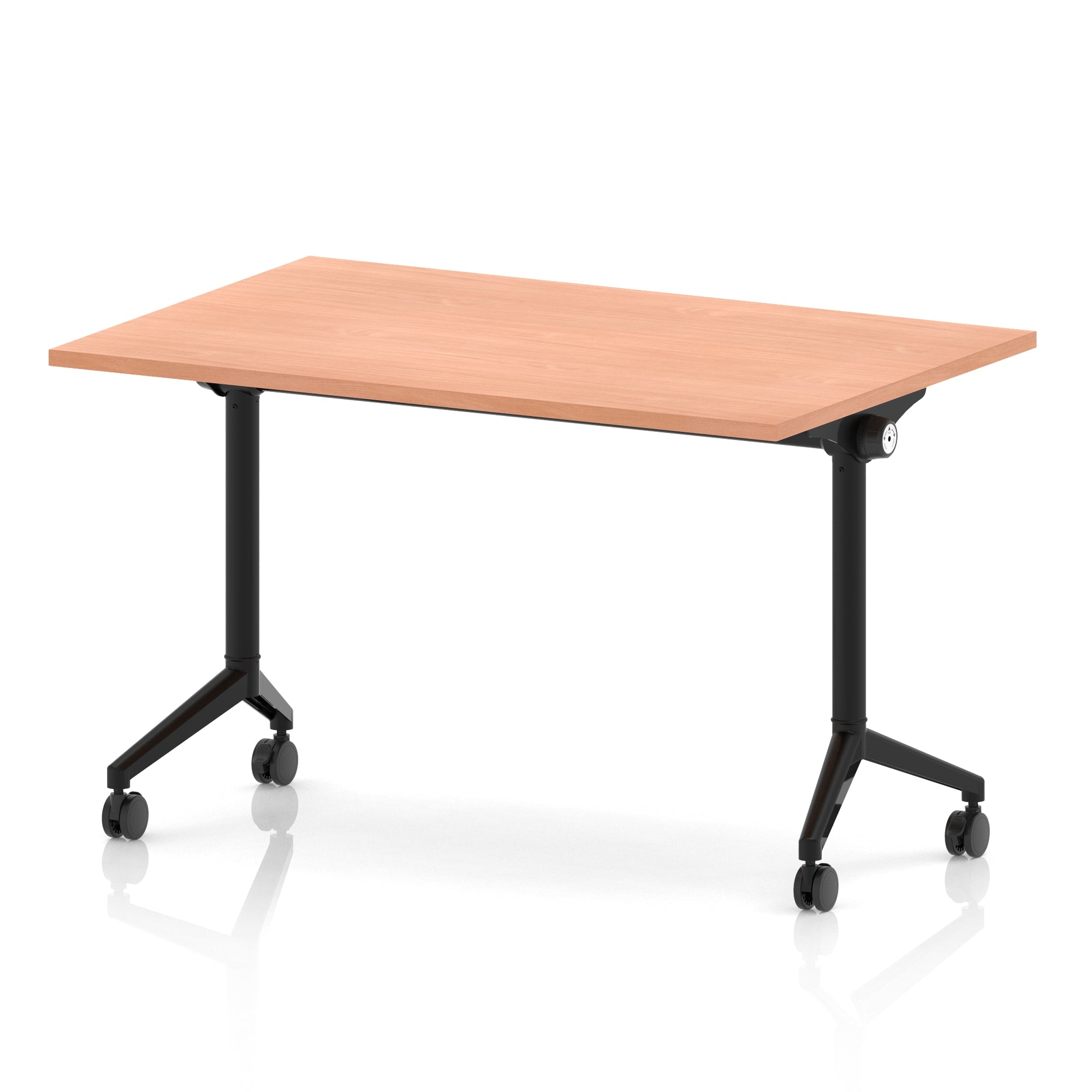 Impulse Plus Flip Top Rectangular Table for Office – 1200-1800mm Width, Multiple Top Colours & Foot Finishes, Durable MFC, Self-Assembly, 5 Year Warranty