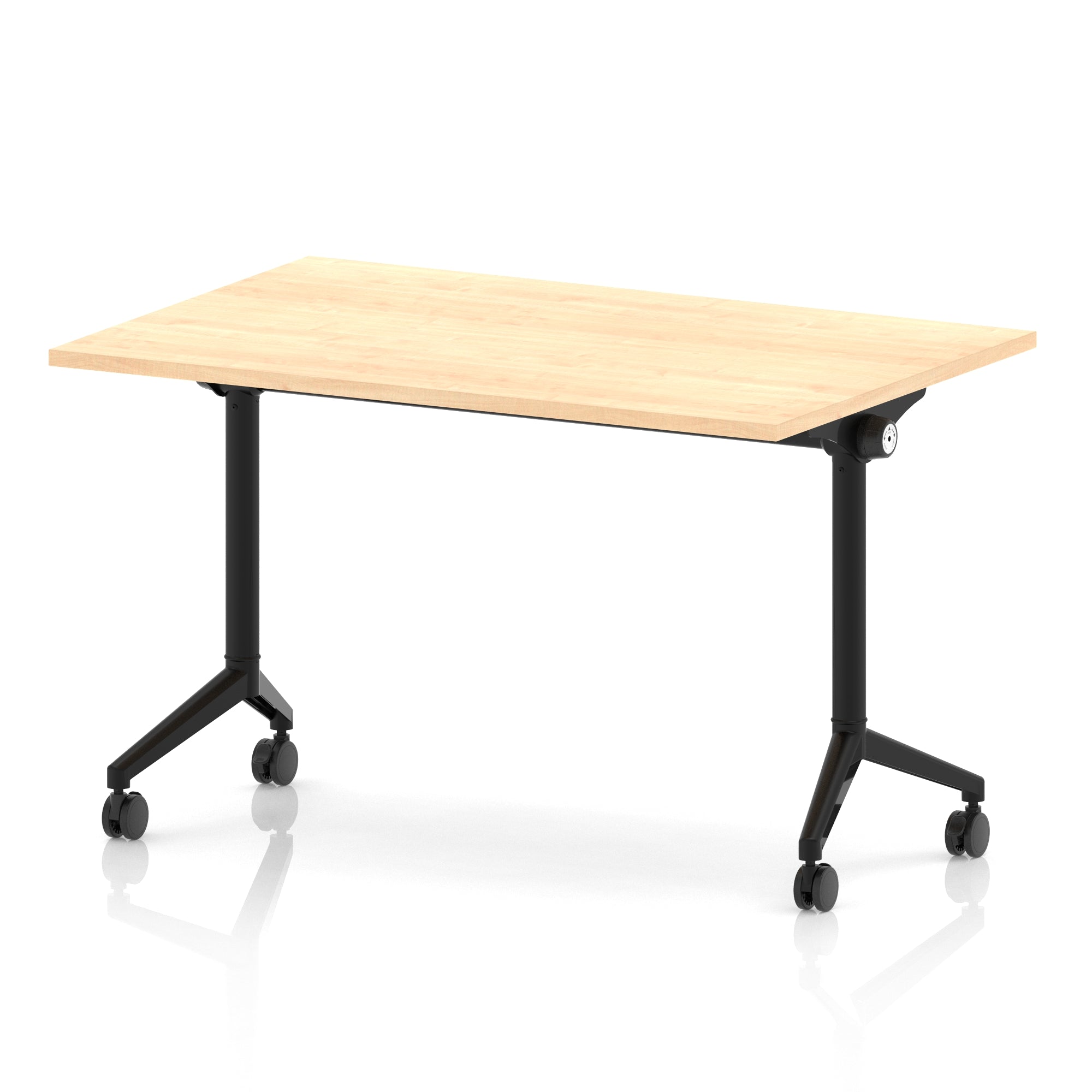 Impulse Plus Flip Top Rectangular Table for Office – 1200-1800mm Width, Multiple Top Colours & Foot Finishes, Durable MFC, Self-Assembly, 5 Year Warranty