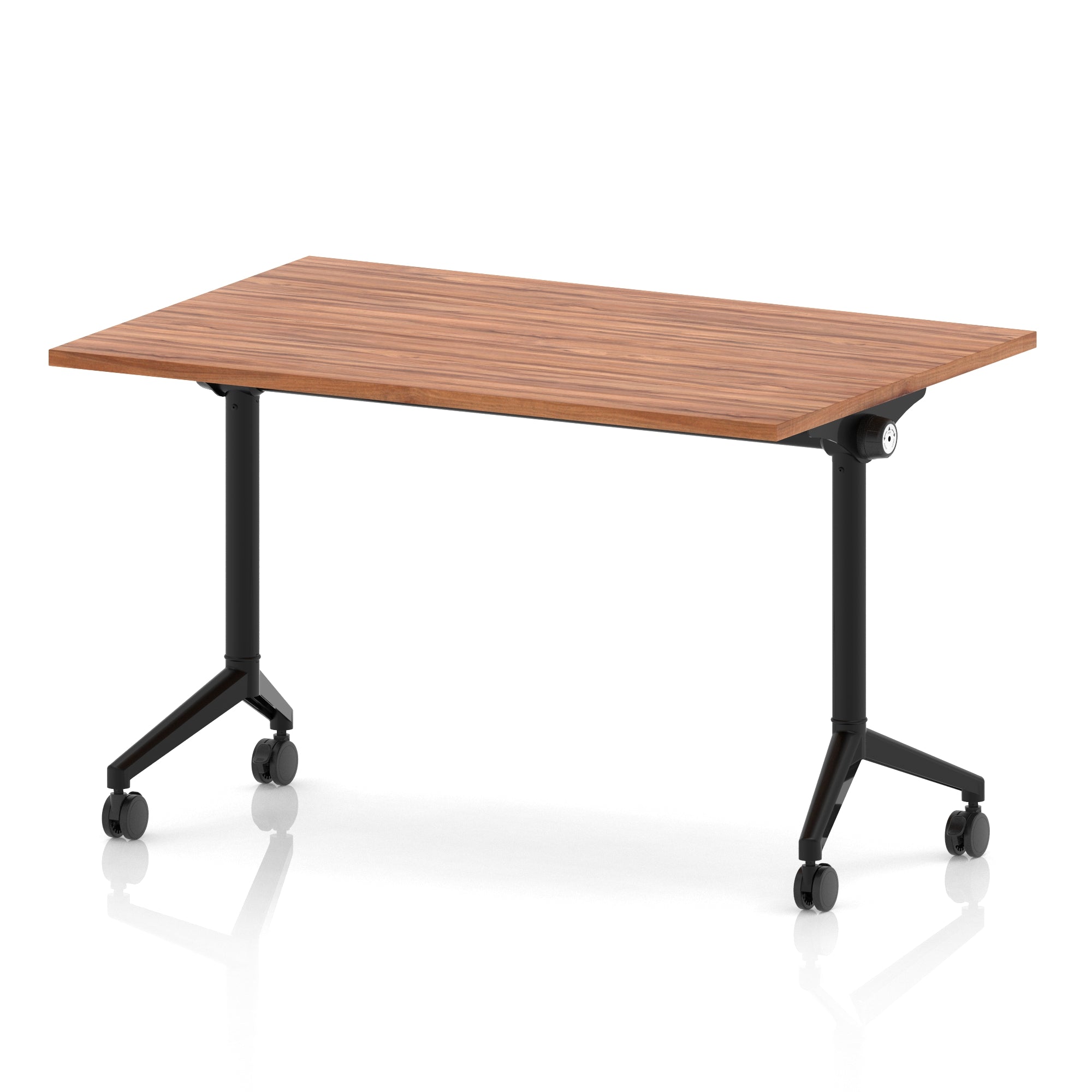 Impulse Plus Flip Top Rectangular Table for Office – 1200-1800mm Width, Multiple Top Colours & Foot Finishes, Durable MFC, Self-Assembly, 5 Year Warranty