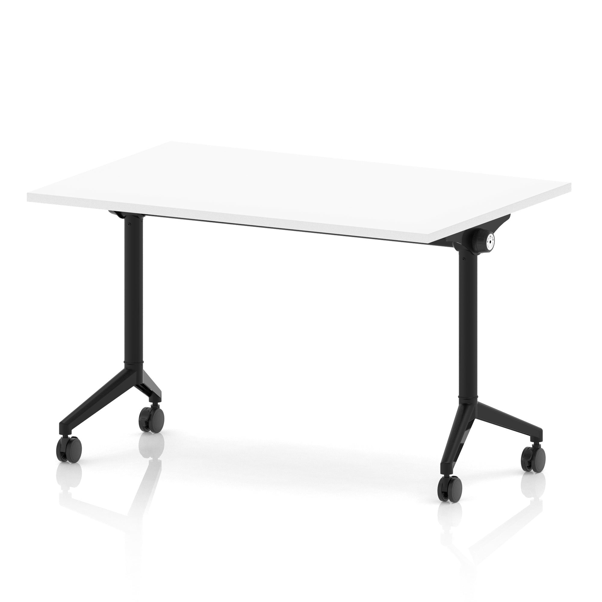 Impulse Plus Flip Top Rectangular Table for Office – 1200-1800mm Width, Multiple Top Colours & Foot Finishes, Durable MFC, Self-Assembly, 5 Year Warranty
