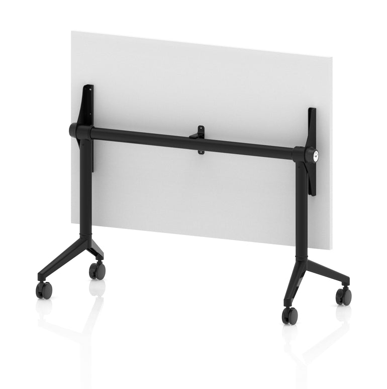 Impulse Plus Flip Top Rectangular Table for Office – 1200-1800mm Width, Multiple Top Colours & Foot Finishes, Durable MFC, Self-Assembly, 5 Year Warranty