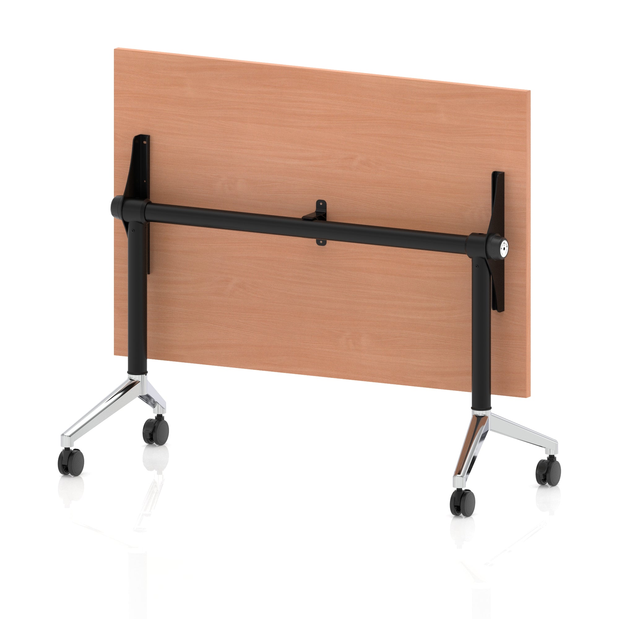 Impulse Plus Flip Top Rectangular Table for Office – 1200-1800mm Width, Multiple Top Colours & Foot Finishes, Durable MFC, Self-Assembly, 5 Year Warranty