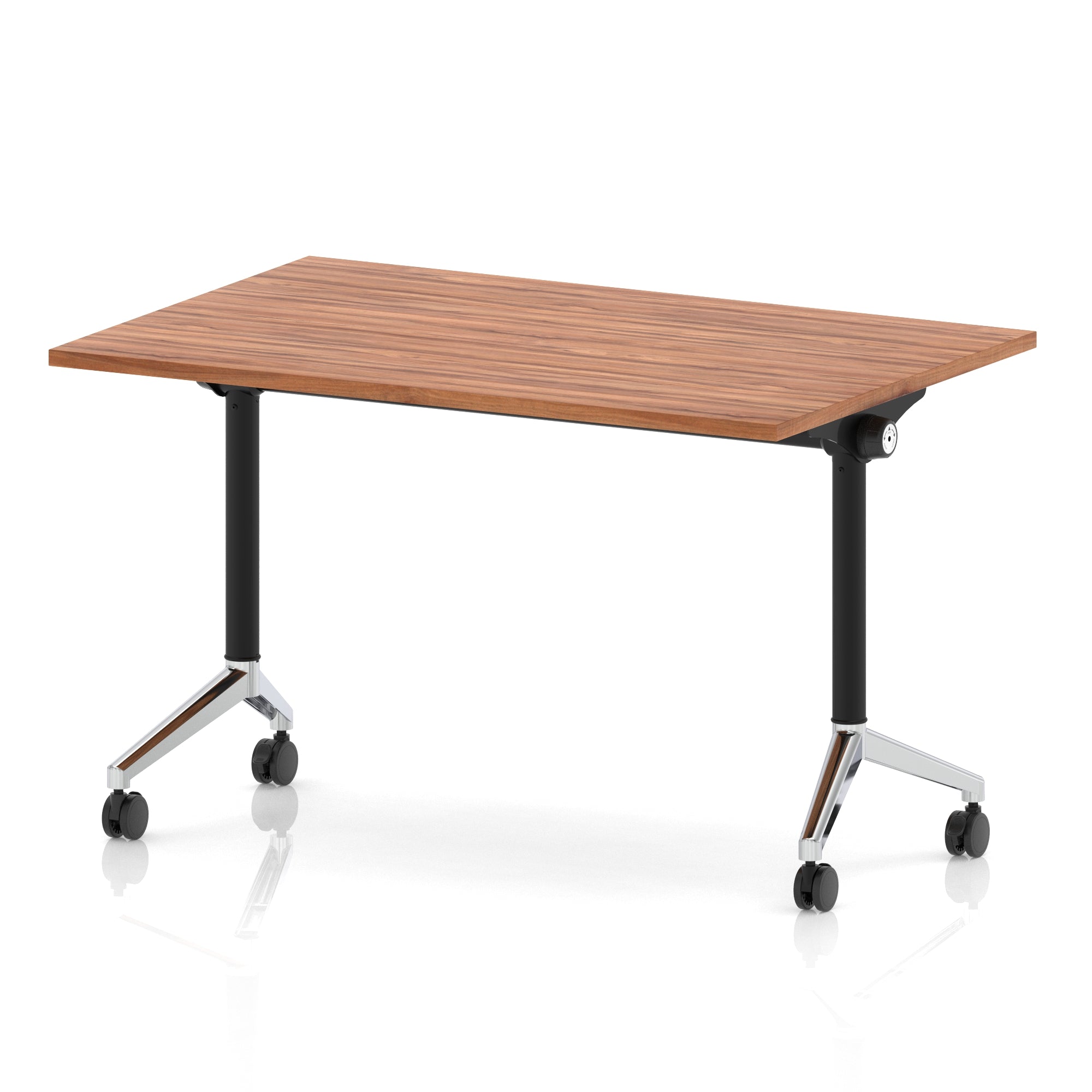 Impulse Plus Flip Top Rectangular Table for Office – 1200-1800mm Width, Multiple Top Colours & Foot Finishes, Durable MFC, Self-Assembly, 5 Year Warranty