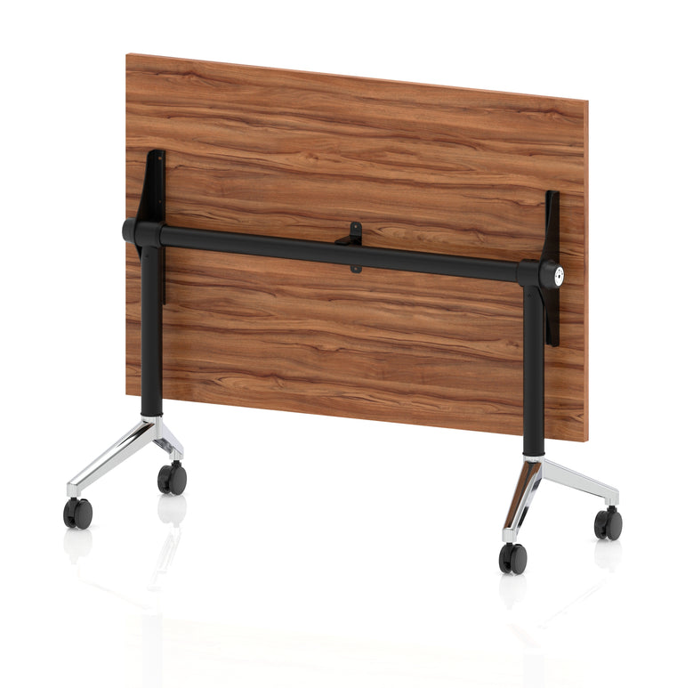 Impulse Plus Flip Top Rectangular Table for Office – 1200-1800mm Width, Multiple Top Colours & Foot Finishes, Durable MFC, Self-Assembly, 5 Year Warranty