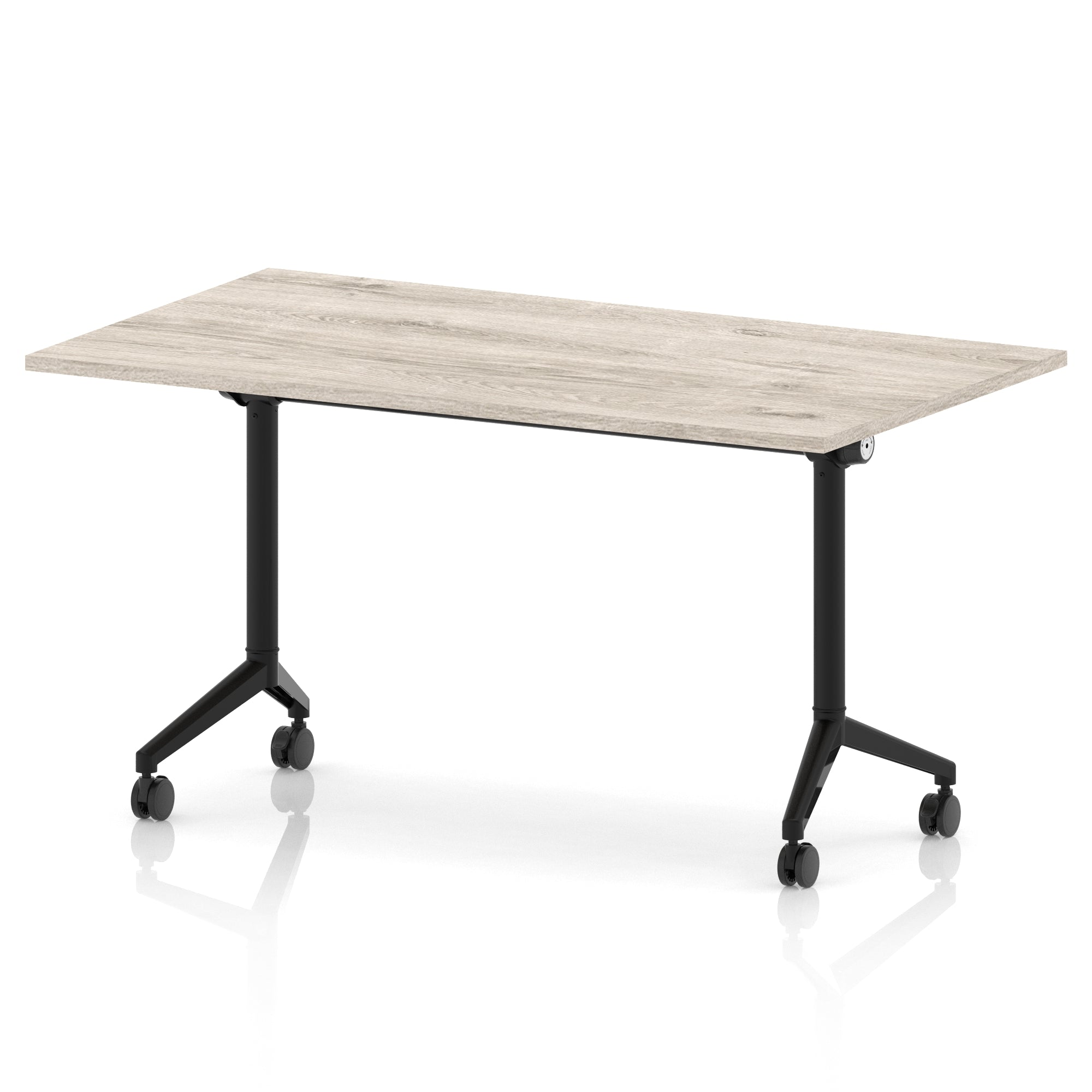 Impulse Plus Flip Top Rectangular Table for Office – 1200-1800mm Width, Multiple Top Colours & Foot Finishes, Durable MFC, Self-Assembly, 5 Year Warranty