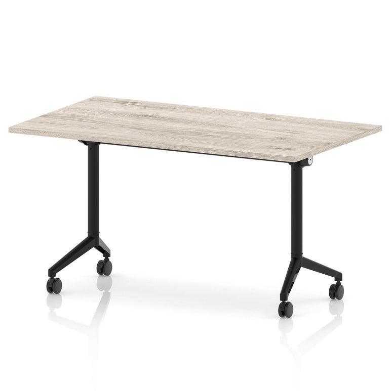 Impulse Plus Flip Top Rectangular Table for Office – 1200-1800mm Width, Multiple Top Colours & Foot Finishes, Durable MFC, Self-Assembly, 5 Year Warranty
