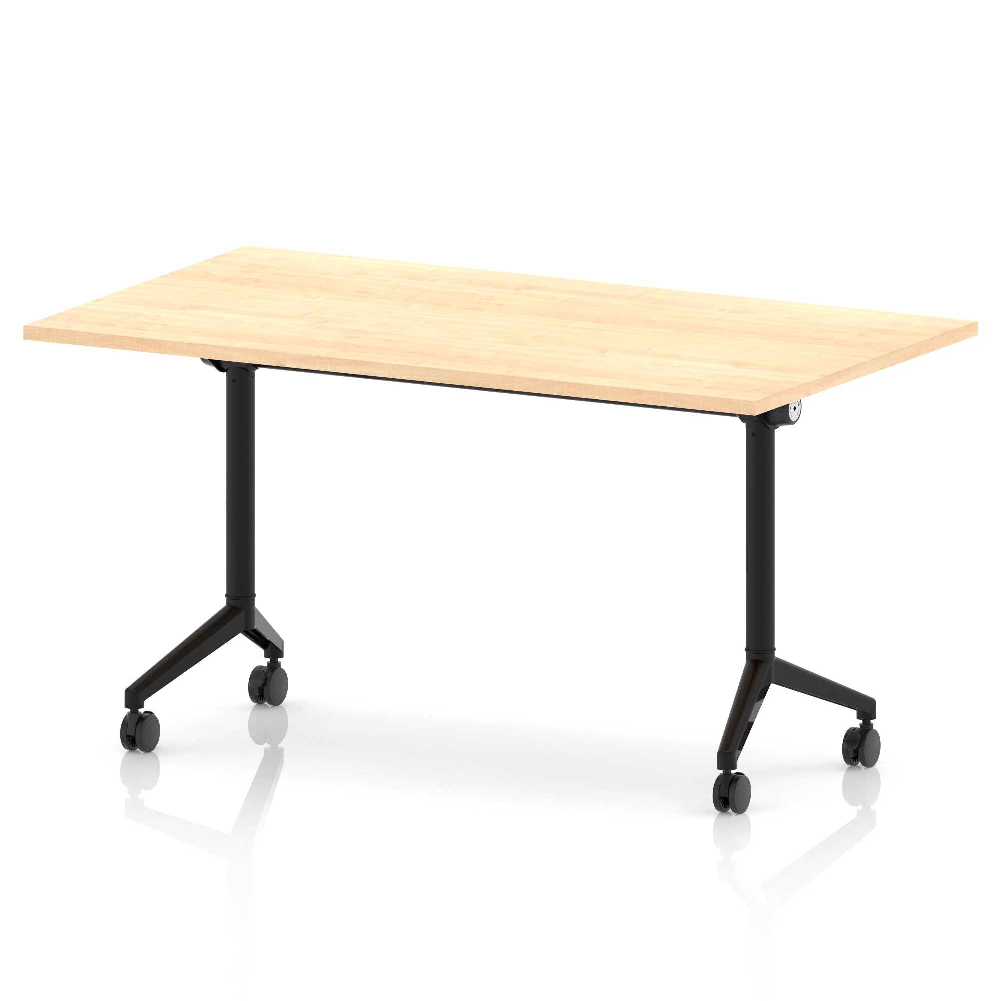 Impulse Plus Flip Top Rectangular Table for Office – 1200-1800mm Width, Multiple Top Colours & Foot Finishes, Durable MFC, Self-Assembly, 5 Year Warranty