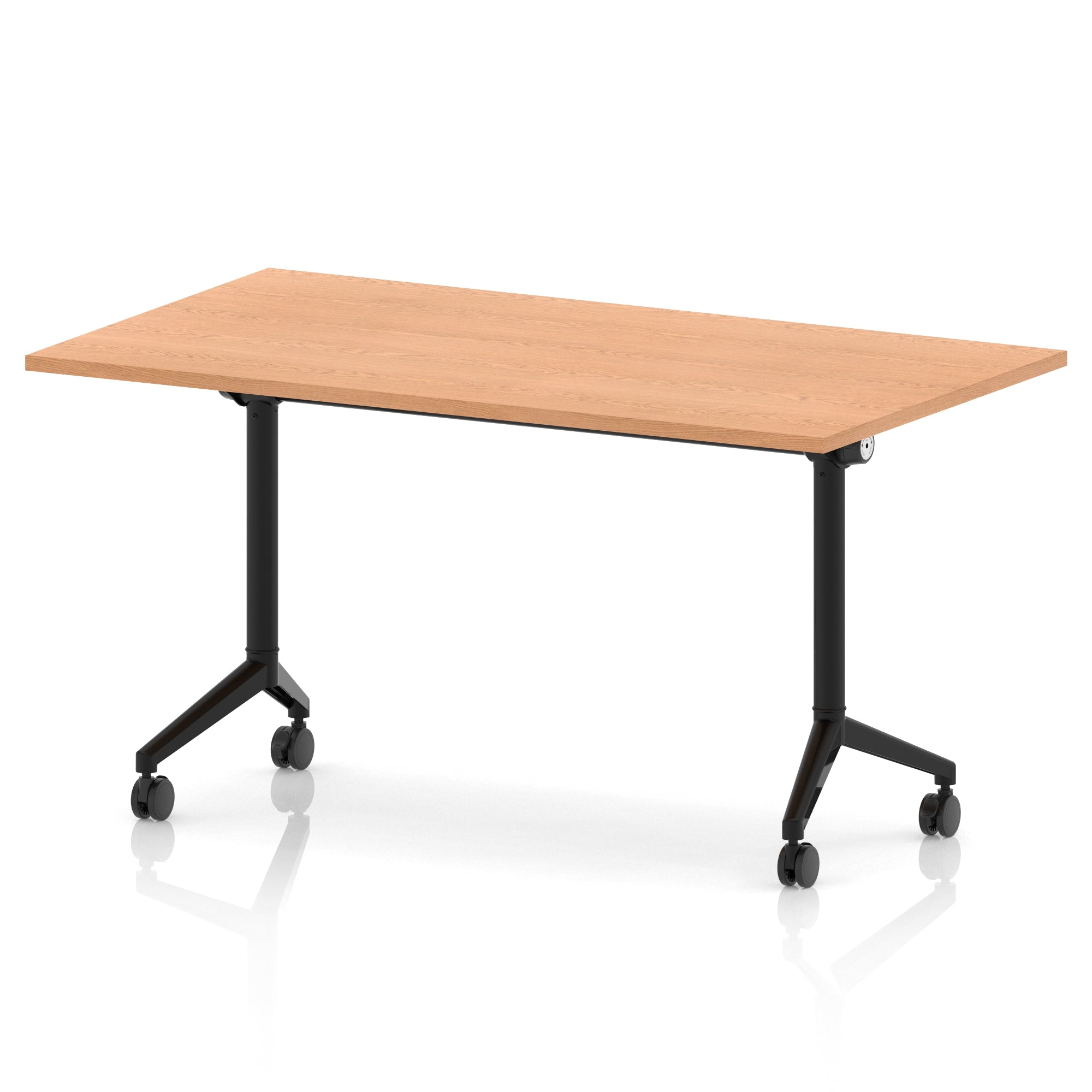 Impulse Plus Flip Top Rectangular Table for Office – 1200-1800mm Width, Multiple Top Colours & Foot Finishes, Durable MFC, Self-Assembly, 5 Year Warranty