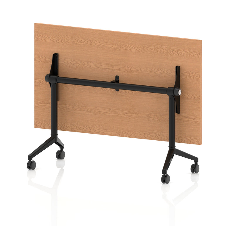 Impulse Plus Flip Top Rectangular Table for Office – 1200-1800mm Width, Multiple Top Colours & Foot Finishes, Durable MFC, Self-Assembly, 5 Year Warranty