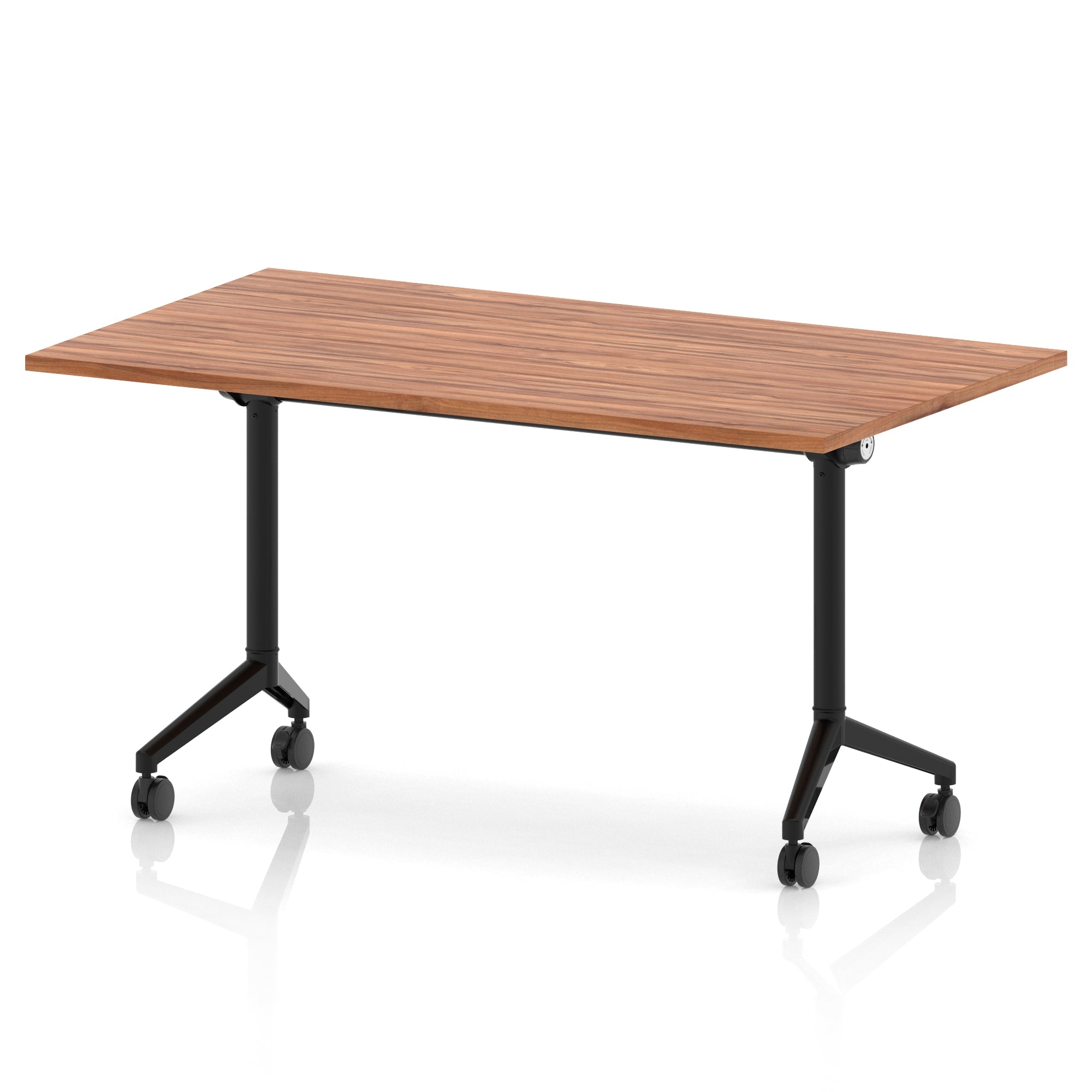 Impulse Plus Flip Top Rectangular Table for Office – 1200-1800mm Width, Multiple Top Colours & Foot Finishes, Durable MFC, Self-Assembly, 5 Year Warranty