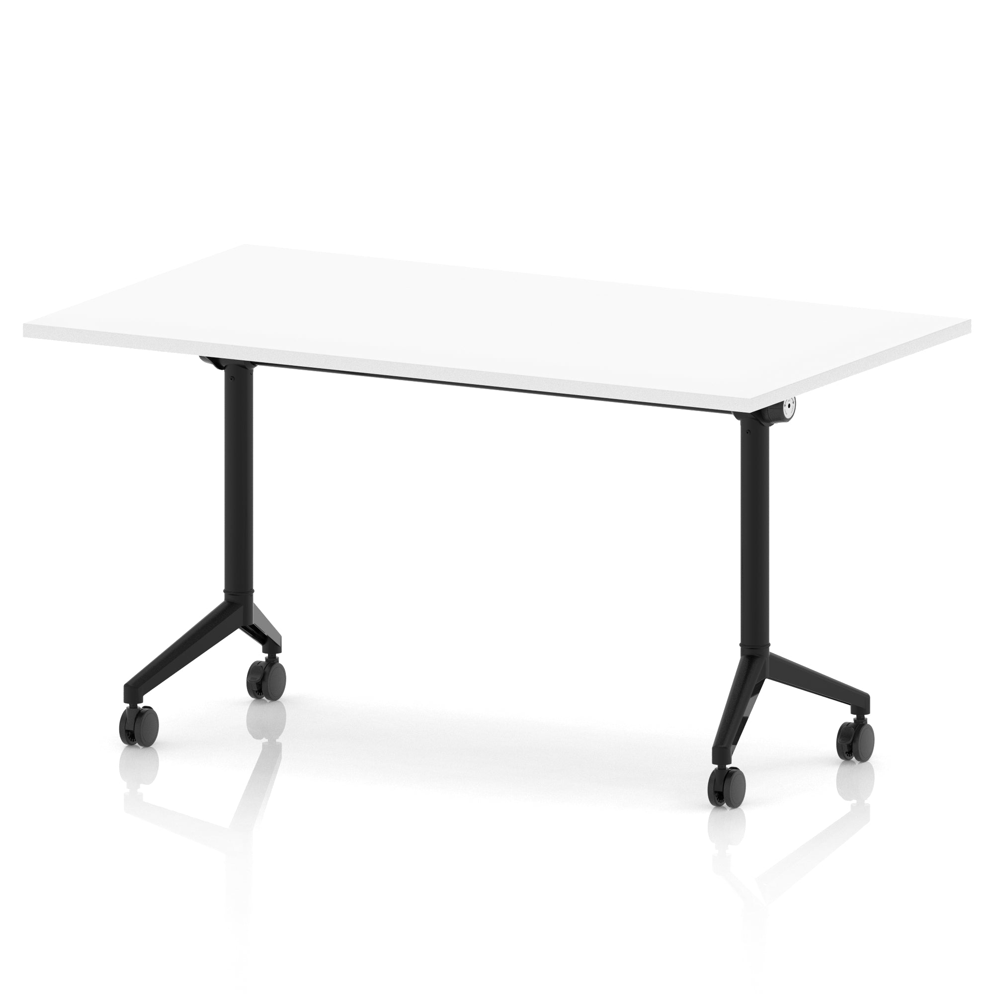 Impulse Plus Flip Top Rectangular Table for Office – 1200-1800mm Width, Multiple Top Colours & Foot Finishes, Durable MFC, Self-Assembly, 5 Year Warranty