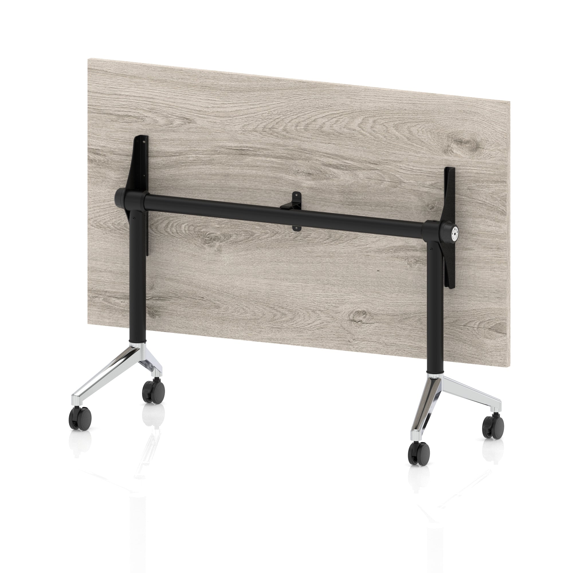 Impulse Plus Flip Top Rectangular Table for Office – 1200-1800mm Width, Multiple Top Colours & Foot Finishes, Durable MFC, Self-Assembly, 5 Year Warranty