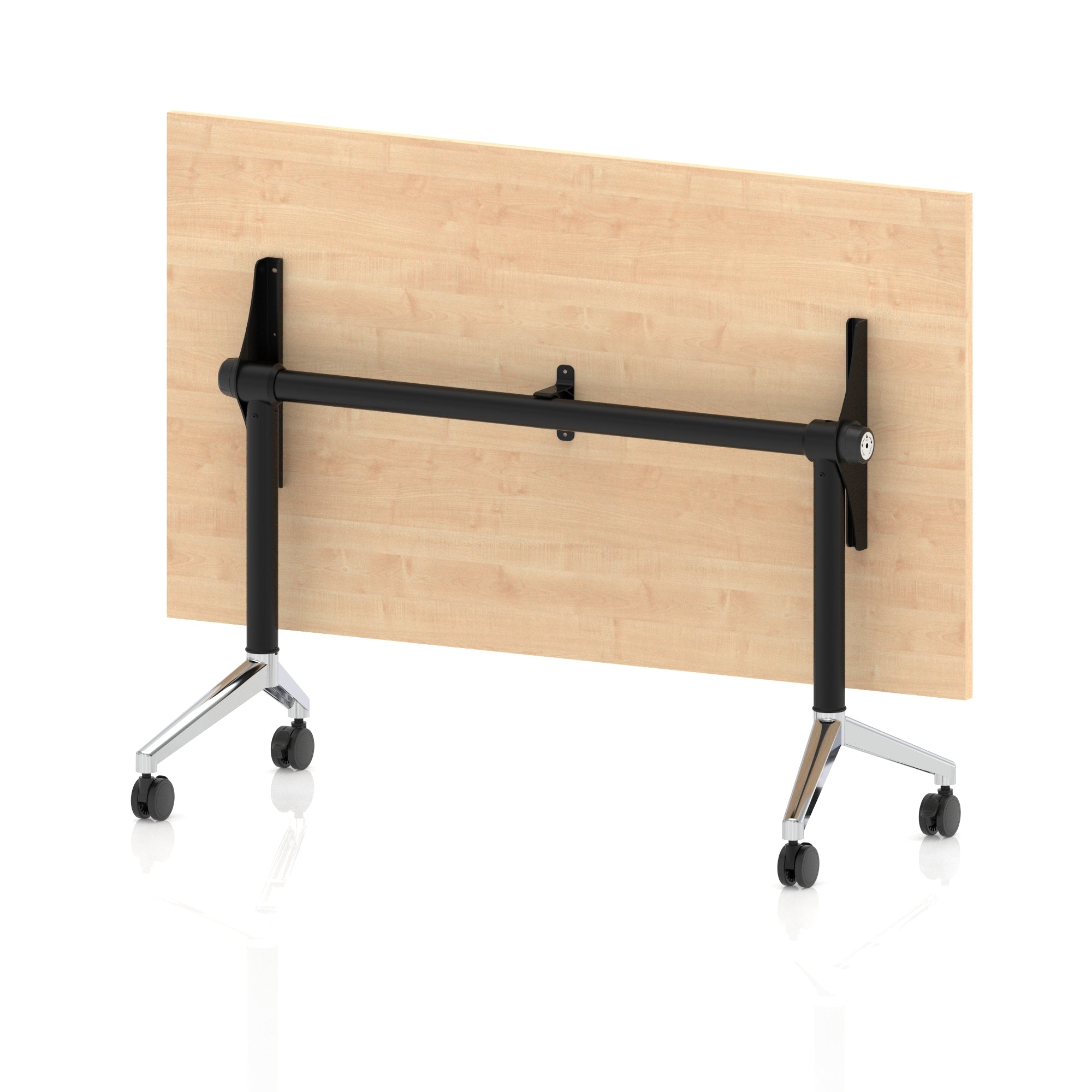Impulse Plus Flip Top Rectangular Table for Office – 1200-1800mm Width, Multiple Top Colours & Foot Finishes, Durable MFC, Self-Assembly, 5 Year Warranty