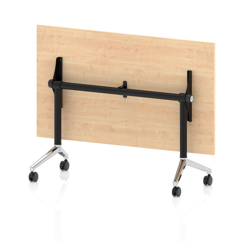 Impulse Plus Flip Top Rectangular Table for Office – 1200-1800mm Width, Multiple Top Colours & Foot Finishes, Durable MFC, Self-Assembly, 5 Year Warranty