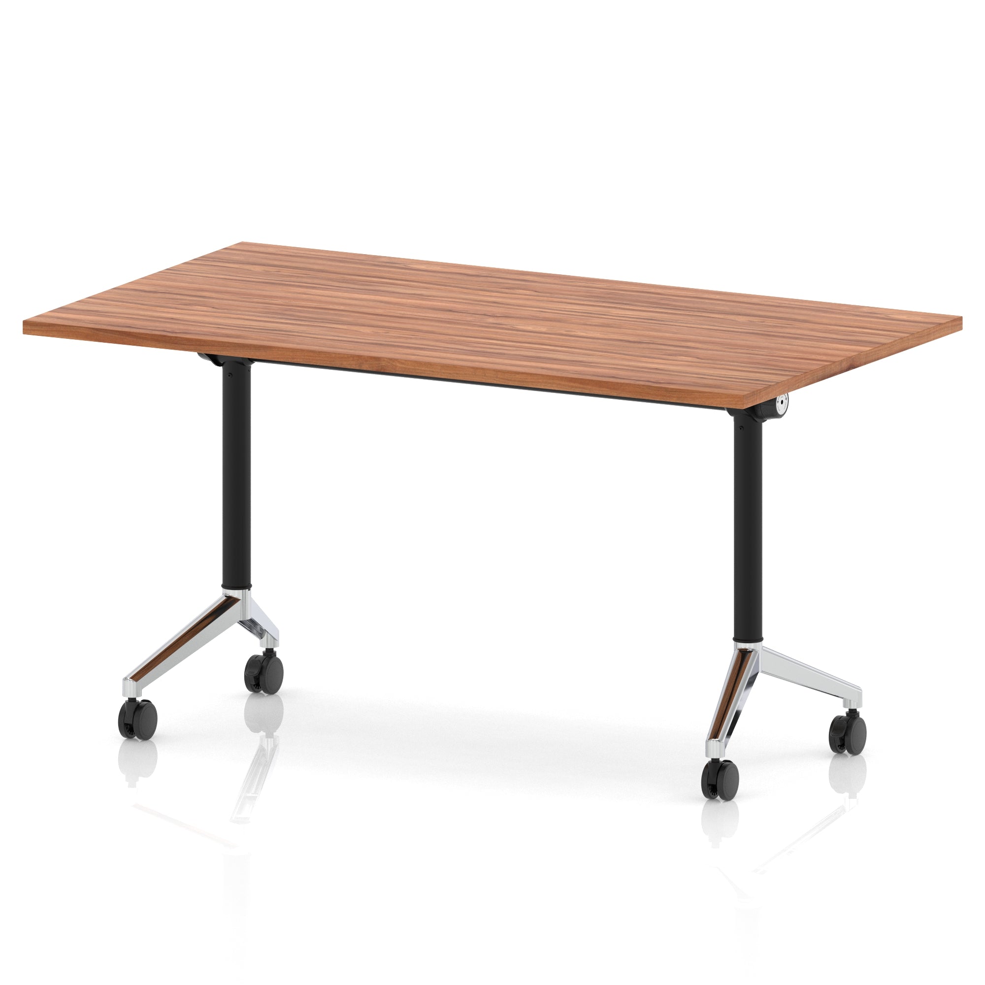 Impulse Plus Flip Top Rectangular Table for Office – 1200-1800mm Width, Multiple Top Colours & Foot Finishes, Durable MFC, Self-Assembly, 5 Year Warranty