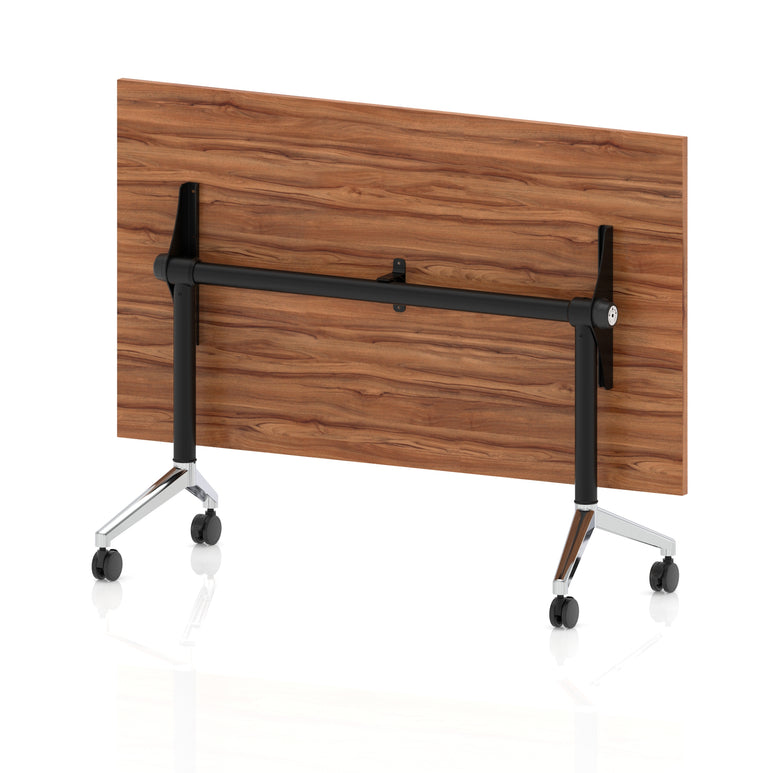 Impulse Plus Flip Top Rectangular Table for Office – 1200-1800mm Width, Multiple Top Colours & Foot Finishes, Durable MFC, Self-Assembly, 5 Year Warranty