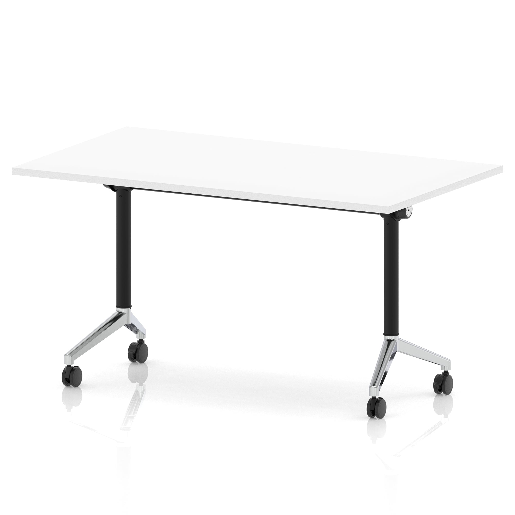 Impulse Plus Flip Top Rectangular Table for Office – 1200-1800mm Width, Multiple Top Colours & Foot Finishes, Durable MFC, Self-Assembly, 5 Year Warranty