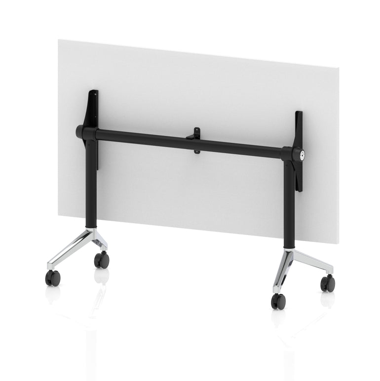 Impulse Plus Flip Top Rectangular Table for Office – 1200-1800mm Width, Multiple Top Colours & Foot Finishes, Durable MFC, Self-Assembly, 5 Year Warranty