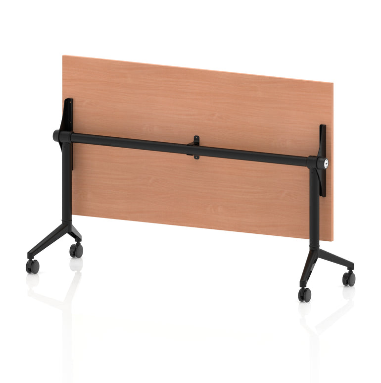 Impulse Plus Flip Top Rectangular Table for Office – 1200-1800mm Width, Multiple Top Colours & Foot Finishes, Durable MFC, Self-Assembly, 5 Year Warranty