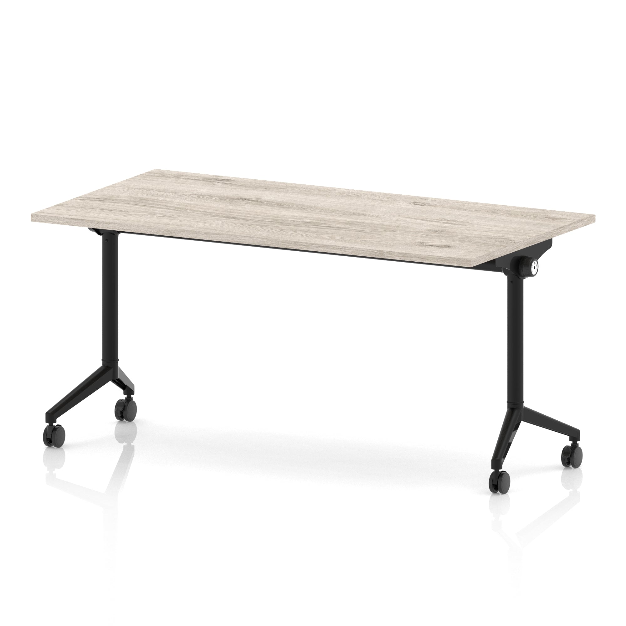 Impulse Plus Flip Top Rectangular Table for Office – 1200-1800mm Width, Multiple Top Colours & Foot Finishes, Durable MFC, Self-Assembly, 5 Year Warranty