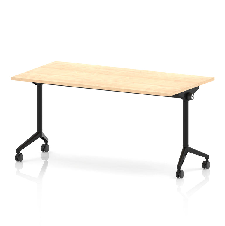 Impulse Plus Flip Top Rectangular Table for Office – 1200-1800mm Width, Multiple Top Colours & Foot Finishes, Durable MFC, Self-Assembly, 5 Year Warranty