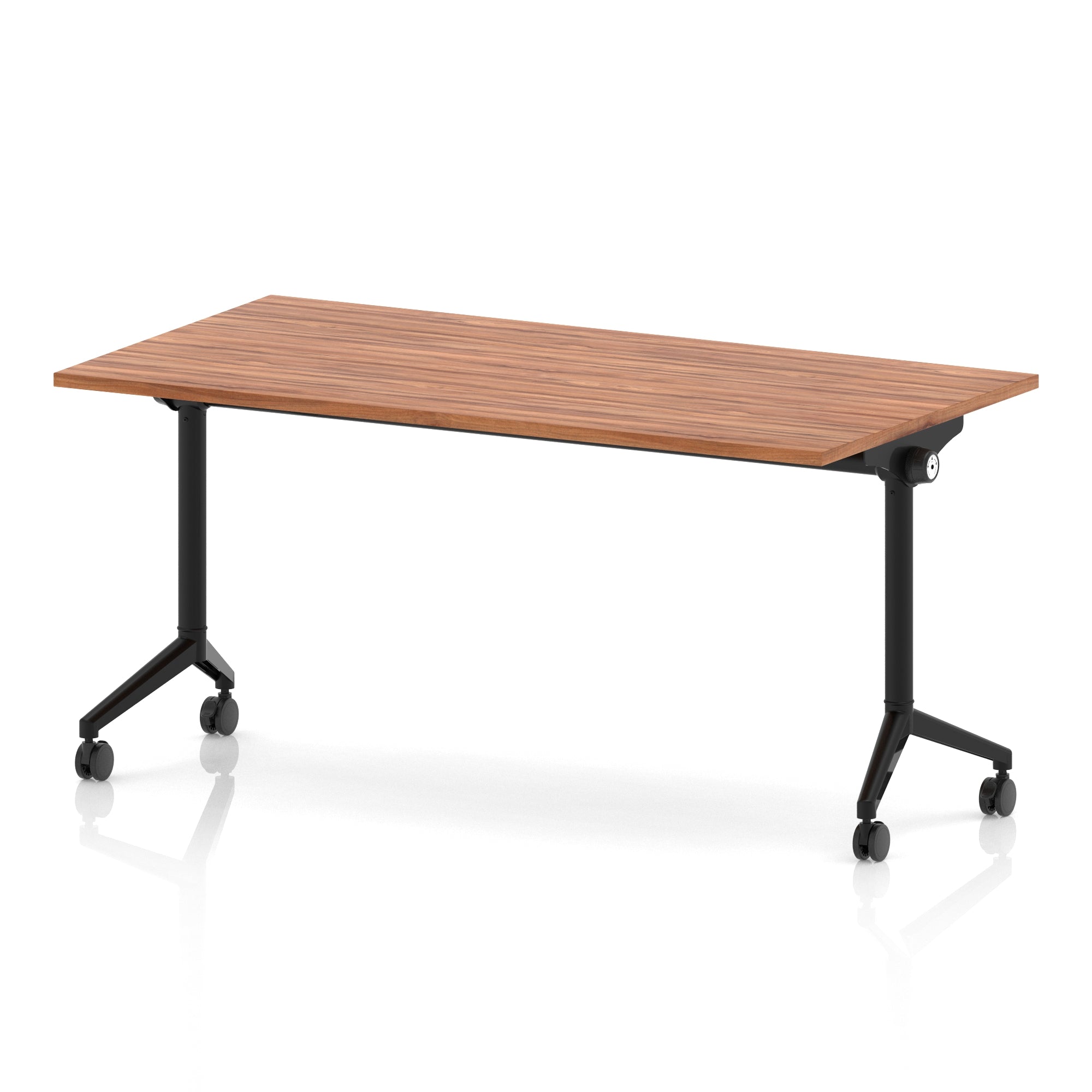 Impulse Plus Flip Top Rectangular Table for Office – 1200-1800mm Width, Multiple Top Colours & Foot Finishes, Durable MFC, Self-Assembly, 5 Year Warranty