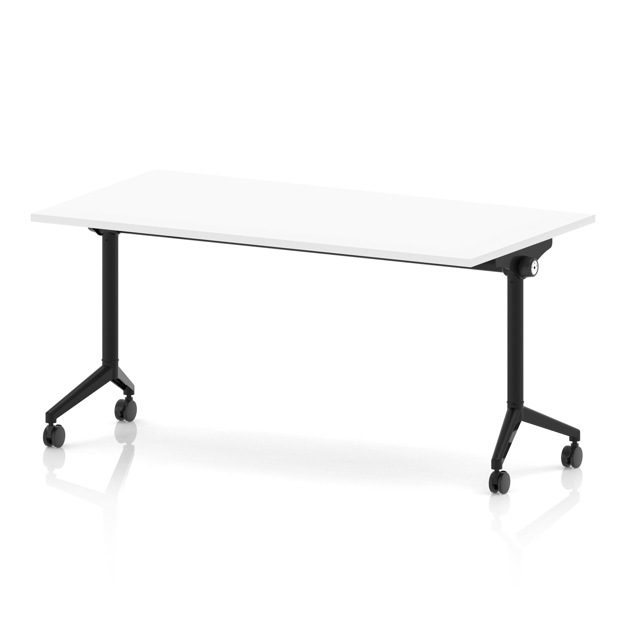 Impulse Plus Flip Top Rectangular Table for Office – 1200-1800mm Width, Multiple Top Colours & Foot Finishes, Durable MFC, Self-Assembly, 5 Year Warranty