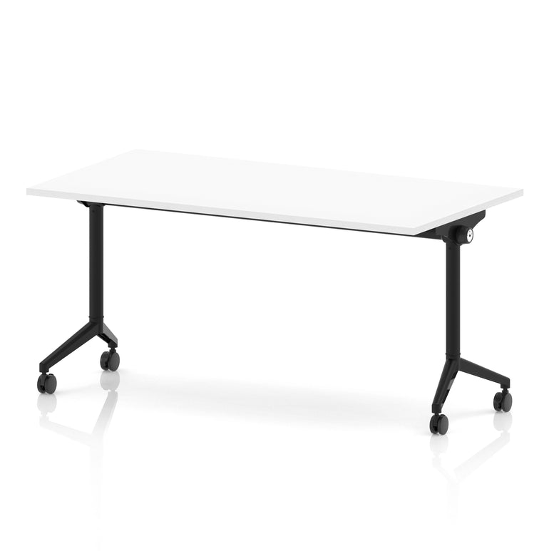 Impulse Plus Flip Top Rectangular Table for Office – 1200-1800mm Width, Multiple Top Colours & Foot Finishes, Durable MFC, Self-Assembly, 5 Year Warranty