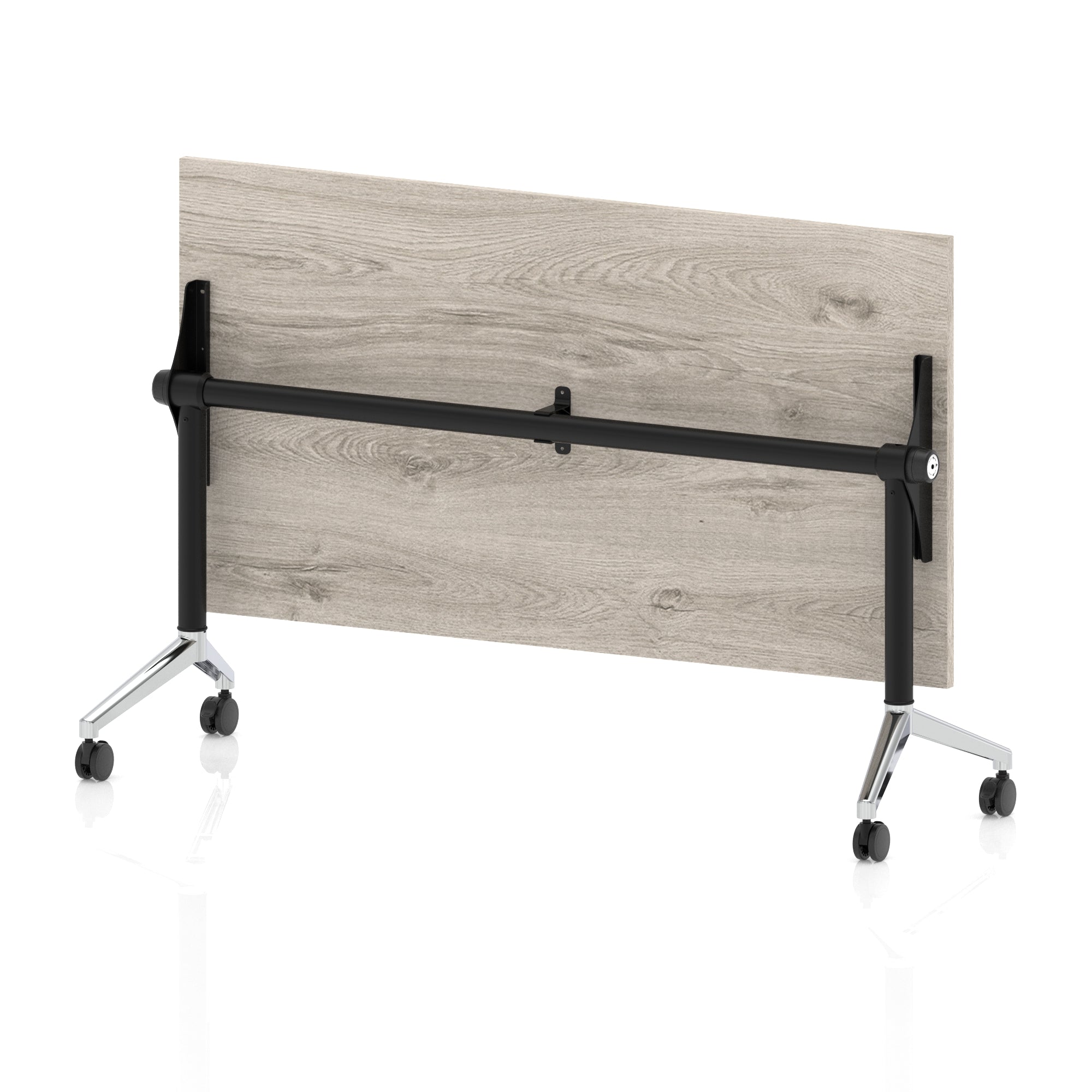 Impulse Plus Flip Top Rectangular Table for Office – 1200-1800mm Width, Multiple Top Colours & Foot Finishes, Durable MFC, Self-Assembly, 5 Year Warranty