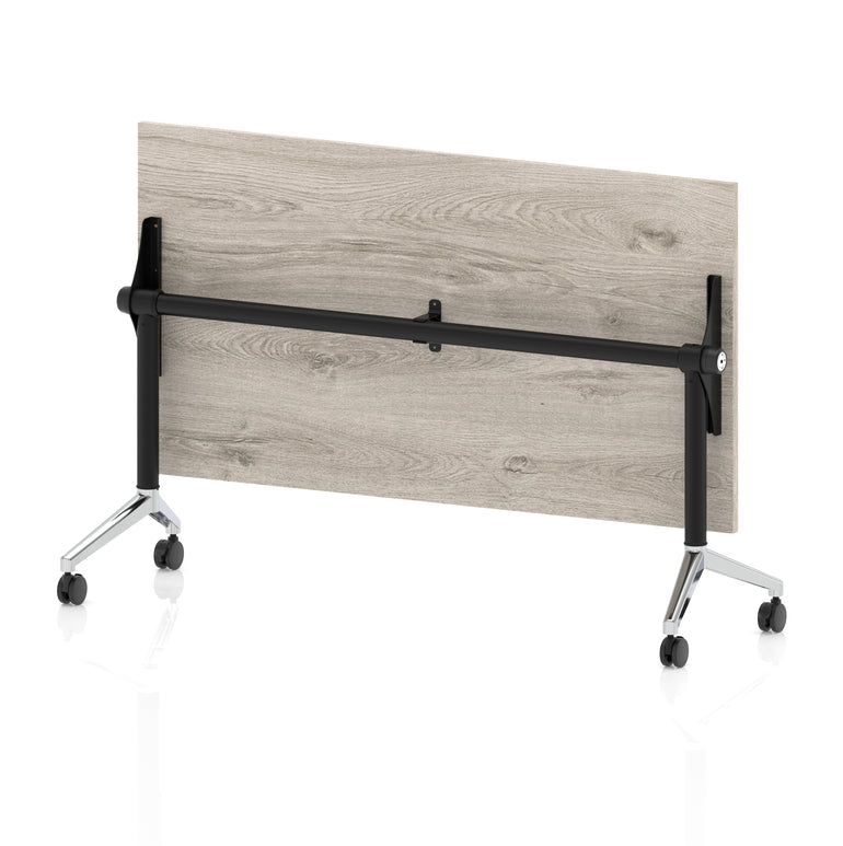 Impulse Plus Flip Top Rectangular Table for Office – 1200-1800mm Width, Multiple Top Colours & Foot Finishes, Durable MFC, Self-Assembly, 5 Year Warranty