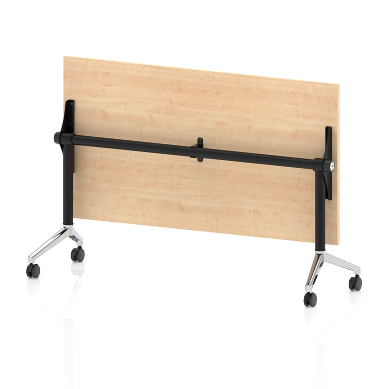 Impulse Plus Flip Top Rectangular Table for Office – 1200-1800mm Width, Multiple Top Colours & Foot Finishes, Durable MFC, Self-Assembly, 5 Year Warranty