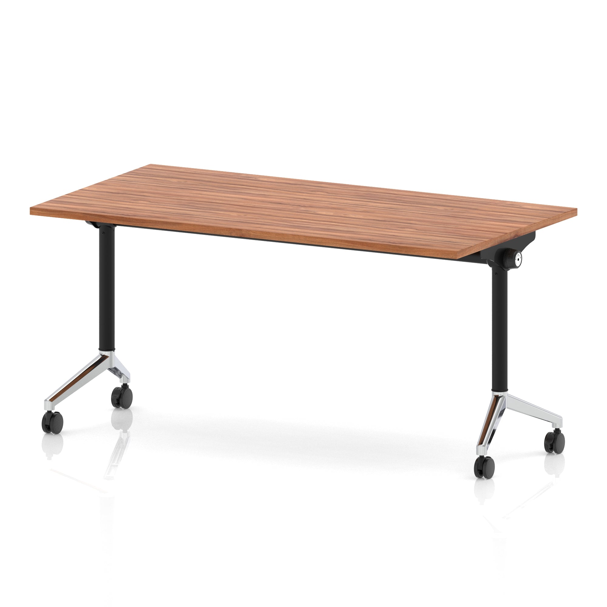 Impulse Plus Flip Top Rectangular Table for Office – 1200-1800mm Width, Multiple Top Colours & Foot Finishes, Durable MFC, Self-Assembly, 5 Year Warranty