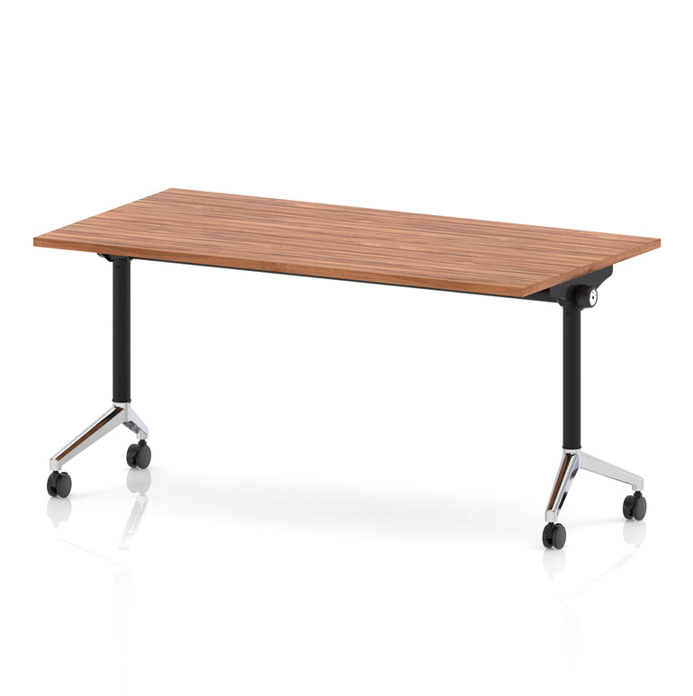 Impulse Plus Flip Top Rectangular Table for Office – 1200-1800mm Width, Multiple Top Colours & Foot Finishes, Durable MFC, Self-Assembly, 5 Year Warranty