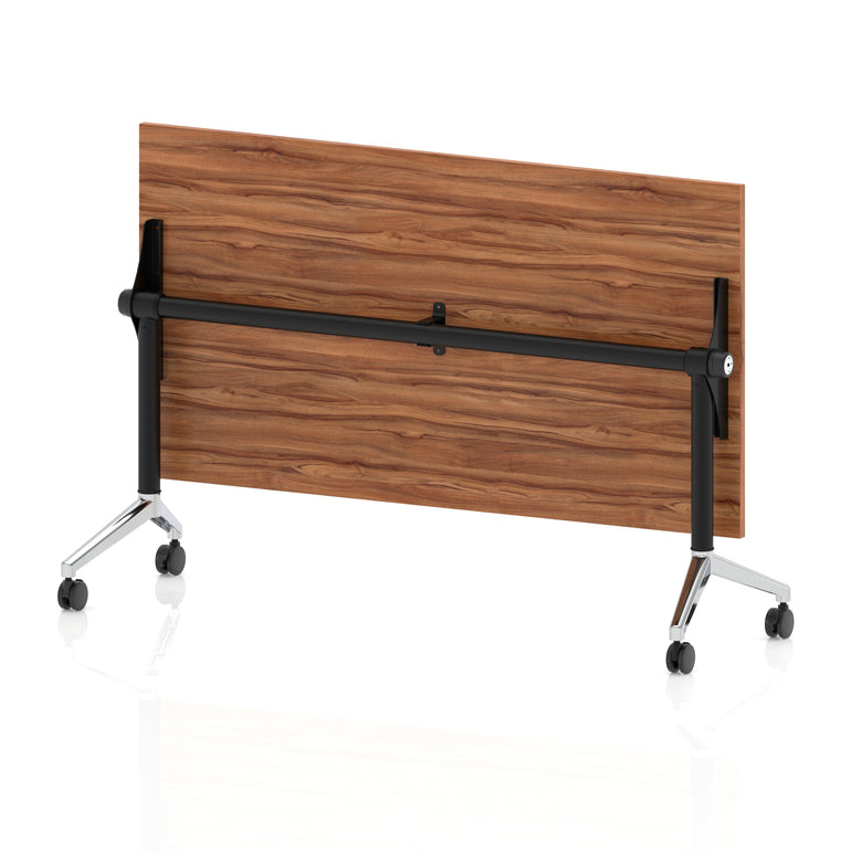 Impulse Plus Flip Top Rectangular Table for Office – 1200-1800mm Width, Multiple Top Colours & Foot Finishes, Durable MFC, Self-Assembly, 5 Year Warranty