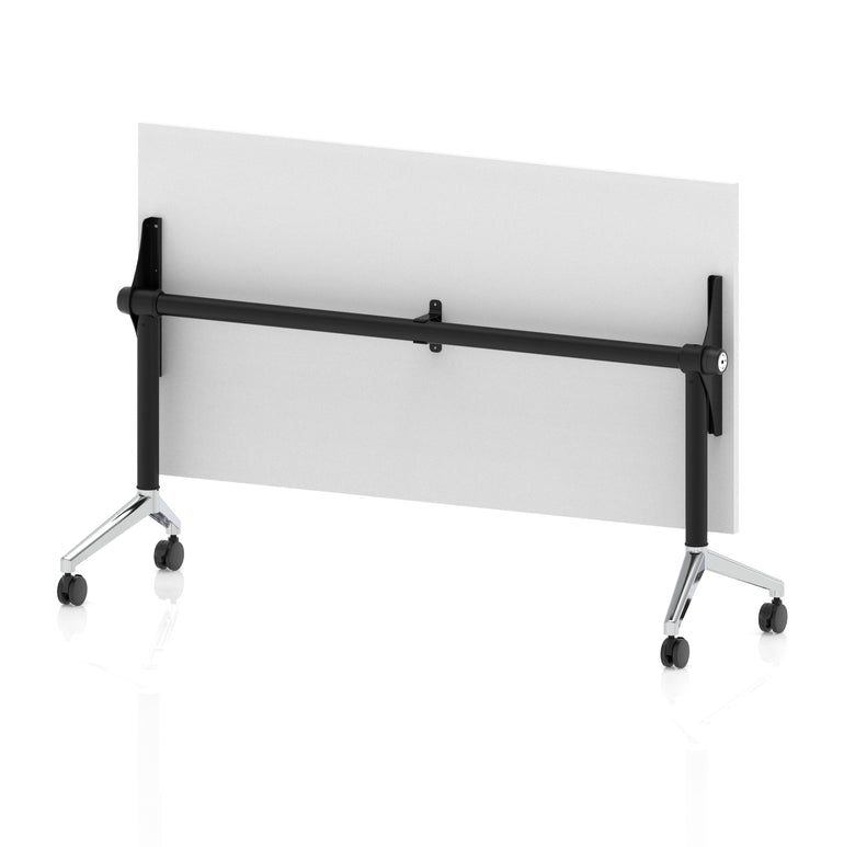 Impulse Plus Flip Top Rectangular Table for Office – 1200-1800mm Width, Multiple Top Colours & Foot Finishes, Durable MFC, Self-Assembly, 5 Year Warranty