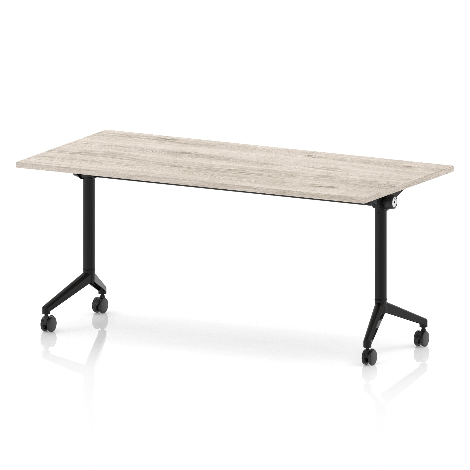 Impulse Plus Flip Top Rectangular Table for Office – 1200-1800mm Width, Multiple Top Colours & Foot Finishes, Durable MFC, Self-Assembly, 5 Year Warranty