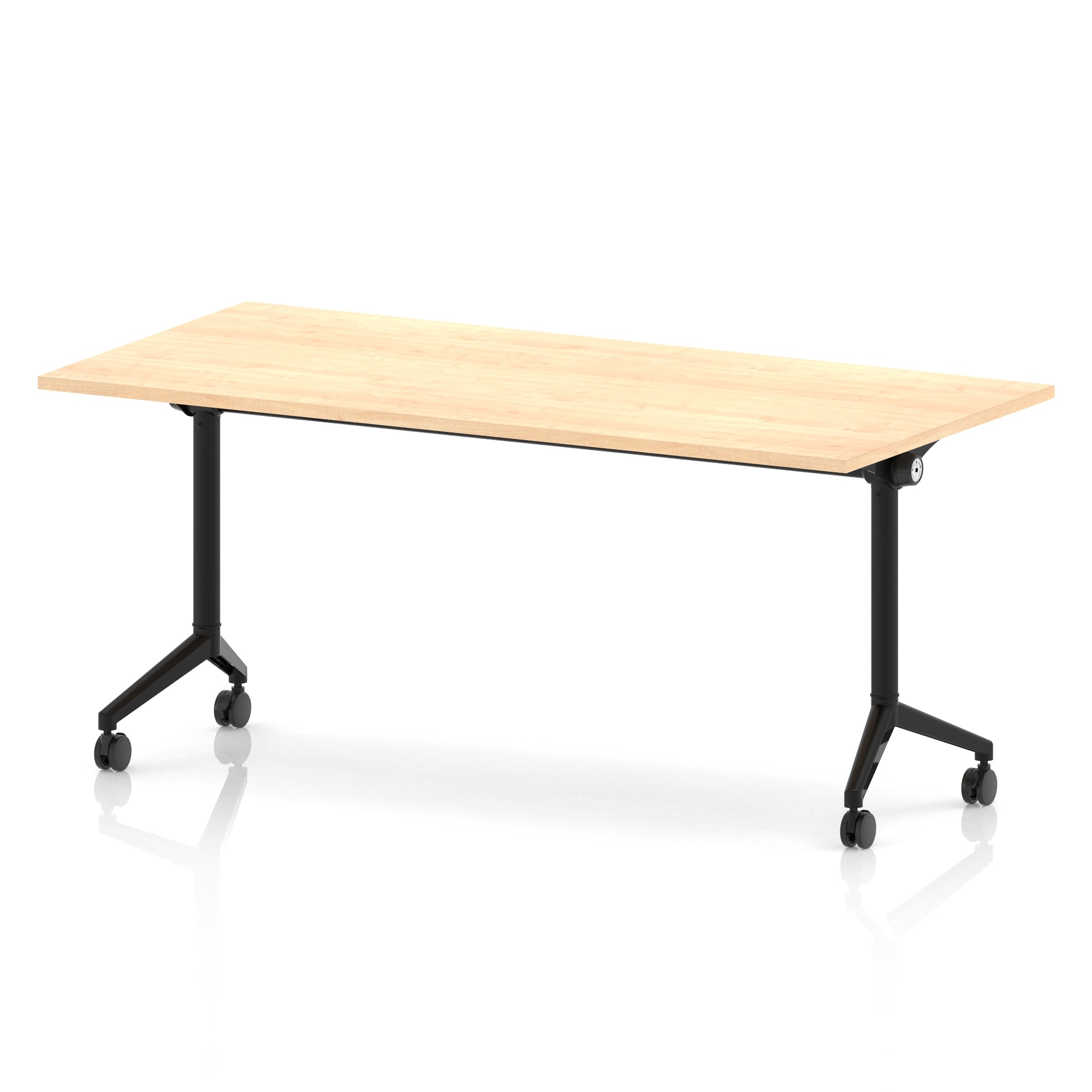 Impulse Plus Flip Top Rectangular Table for Office – 1200-1800mm Width, Multiple Top Colours & Foot Finishes, Durable MFC, Self-Assembly, 5 Year Warranty