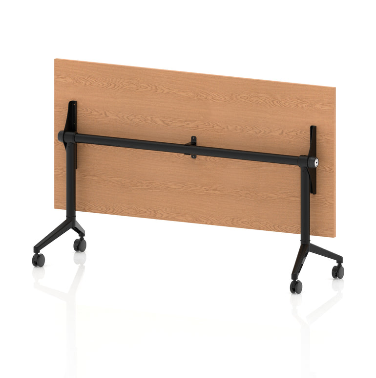 Impulse Plus Flip Top Rectangular Table for Office – 1200-1800mm Width, Multiple Top Colours & Foot Finishes, Durable MFC, Self-Assembly, 5 Year Warranty