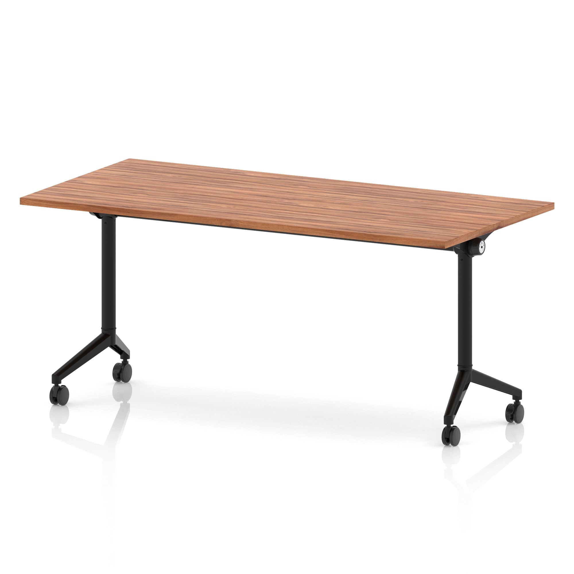 Impulse Plus Flip Top Rectangular Table for Office – 1200-1800mm Width, Multiple Top Colours & Foot Finishes, Durable MFC, Self-Assembly, 5 Year Warranty