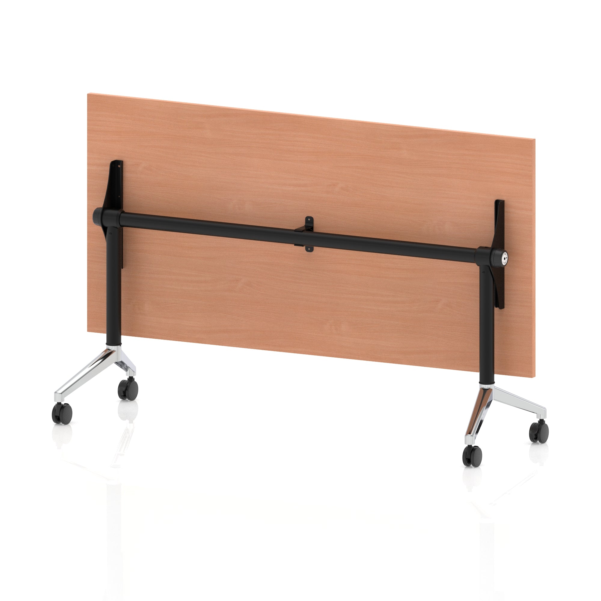 Impulse Plus Flip Top Rectangular Table for Office – 1200-1800mm Width, Multiple Top Colours & Foot Finishes, Durable MFC, Self-Assembly, 5 Year Warranty