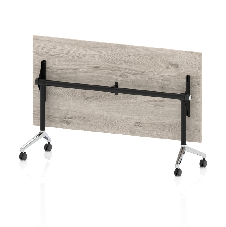 Impulse Plus Flip Top Rectangular Table for Office – 1200-1800mm Width, Multiple Top Colours & Foot Finishes, Durable MFC, Self-Assembly, 5 Year Warranty