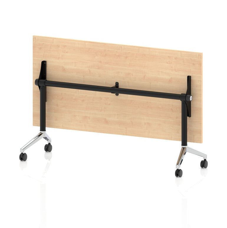 Impulse Plus Flip Top Rectangular Table for Office – 1200-1800mm Width, Multiple Top Colours & Foot Finishes, Durable MFC, Self-Assembly, 5 Year Warranty