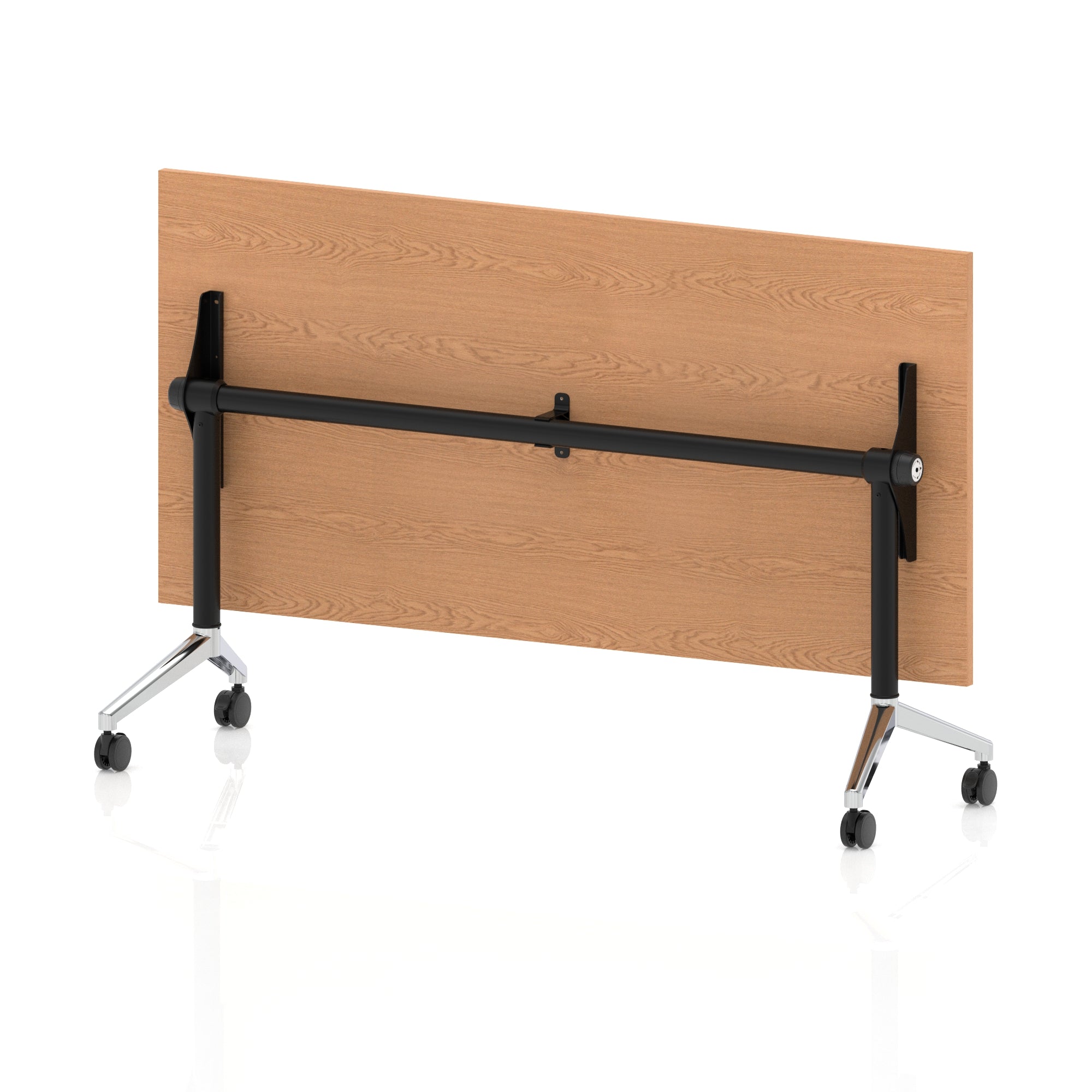 Impulse Plus Flip Top Rectangular Table for Office – 1200-1800mm Width, Multiple Top Colours & Foot Finishes, Durable MFC, Self-Assembly, 5 Year Warranty
