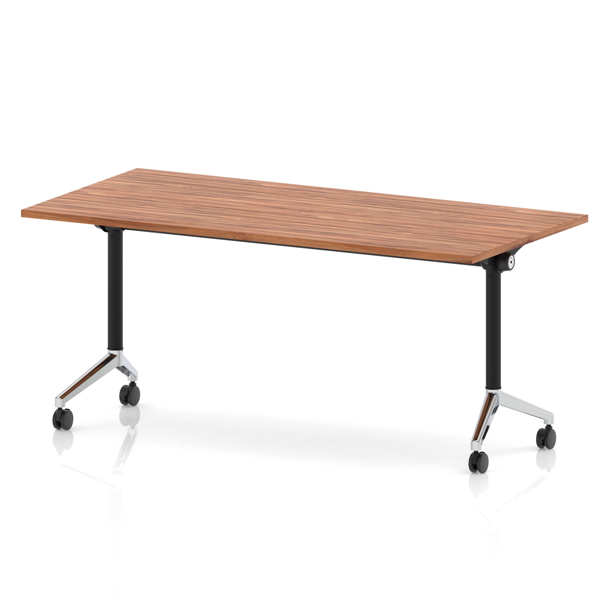 Impulse Plus Flip Top Rectangular Table for Office – 1200-1800mm Width, Multiple Top Colours & Foot Finishes, Durable MFC, Self-Assembly, 5 Year Warranty