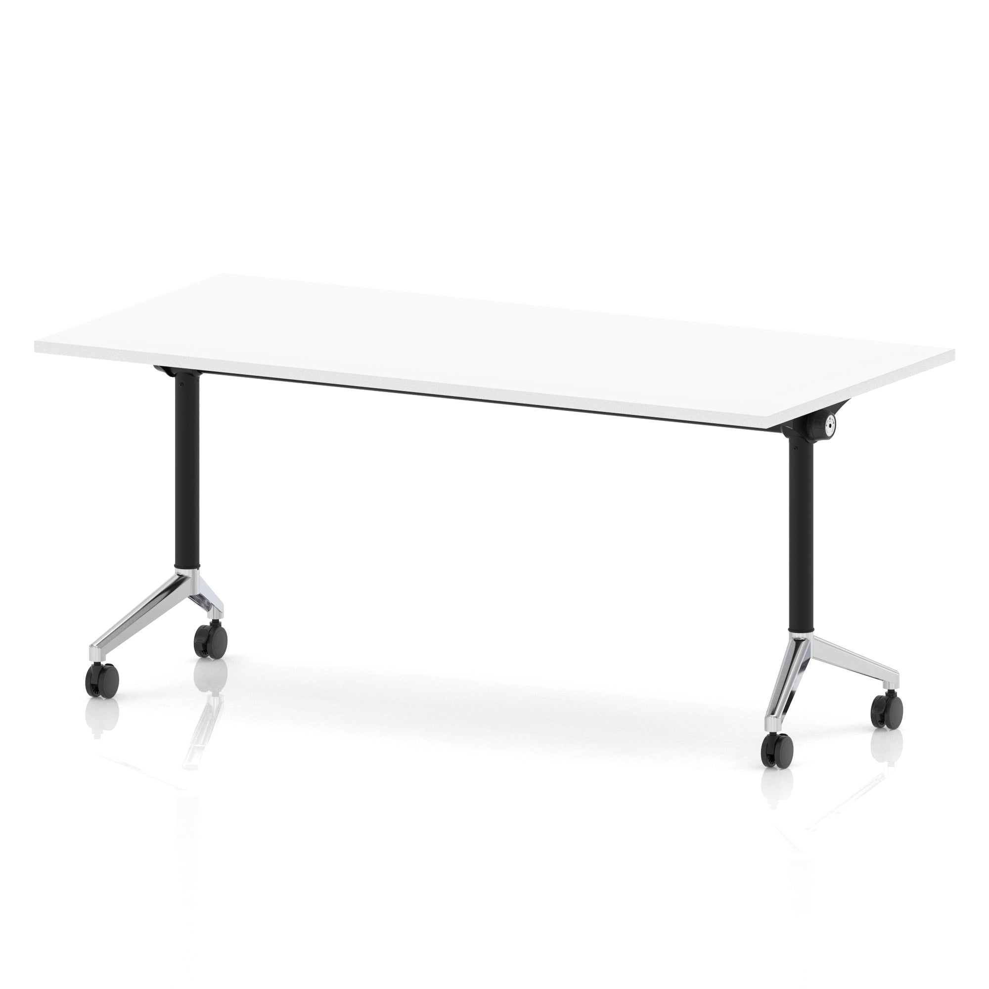 Impulse Plus Flip Top Rectangular Table for Office – 1200-1800mm Width, Multiple Top Colours & Foot Finishes, Durable MFC, Self-Assembly, 5 Year Warranty