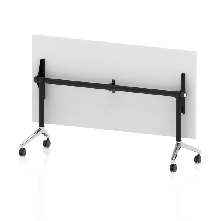 Impulse Plus Flip Top Rectangular Table for Office – 1200-1800mm Width, Multiple Top Colours & Foot Finishes, Durable MFC, Self-Assembly, 5 Year Warranty