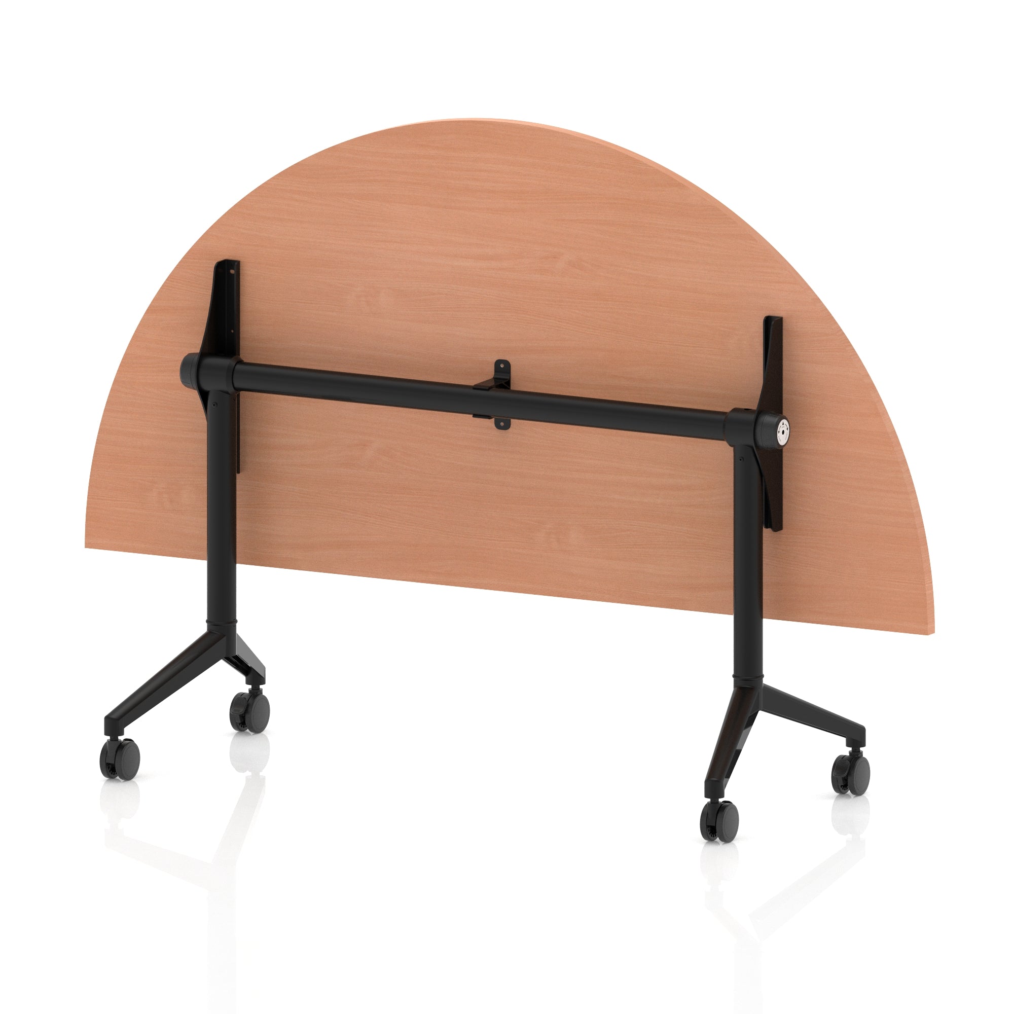 Impulse Plus Flip Top Semi-Circle Table 1600mm – Office Desk, Various Colours, Black or Chrome Legs, Durable MFC, Self-Assembly, 5 Year Warranty