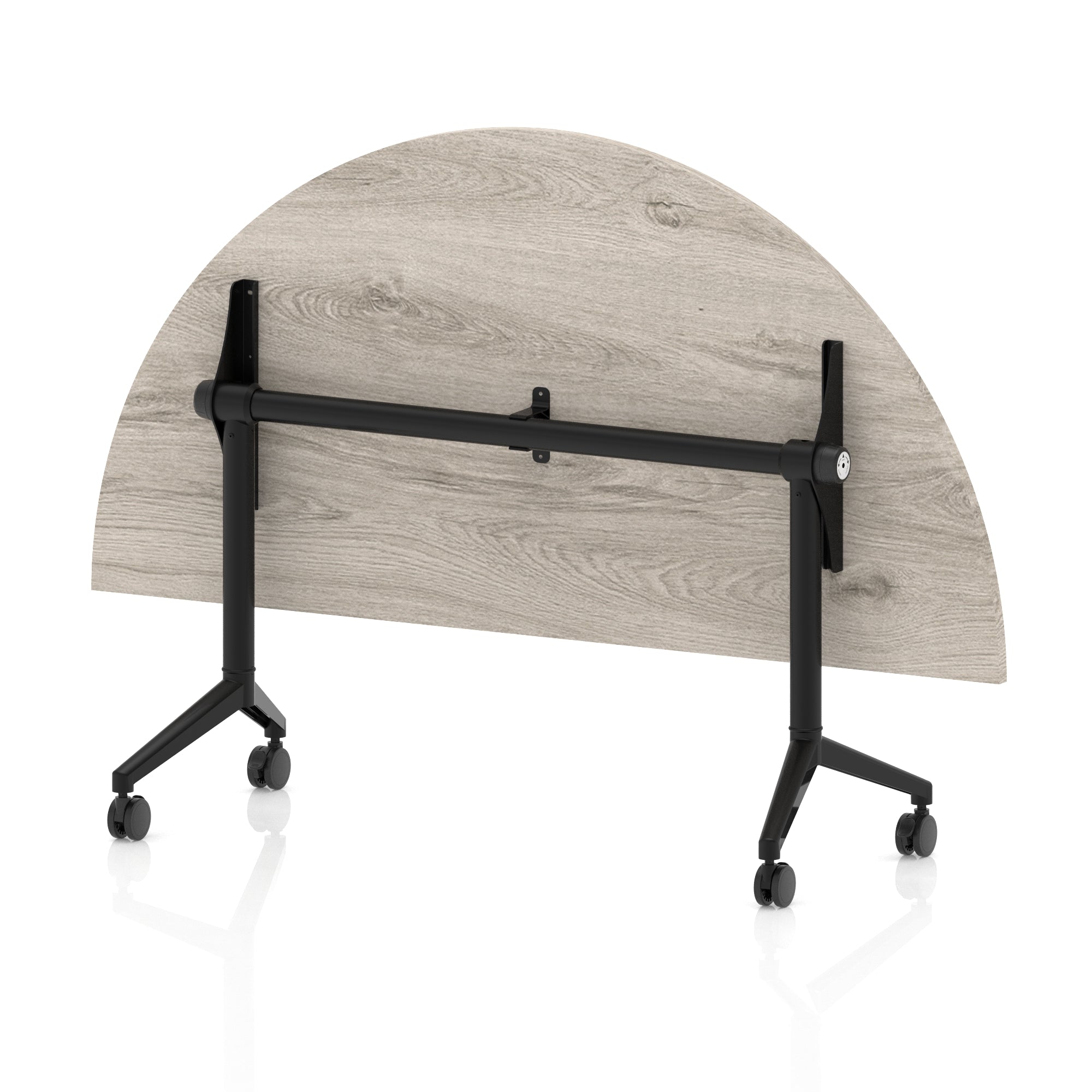 Impulse Plus Flip Top Semi-Circle Table 1600mm – Office Desk, Various Colours, Black or Chrome Legs, Durable MFC, Self-Assembly, 5 Year Warranty