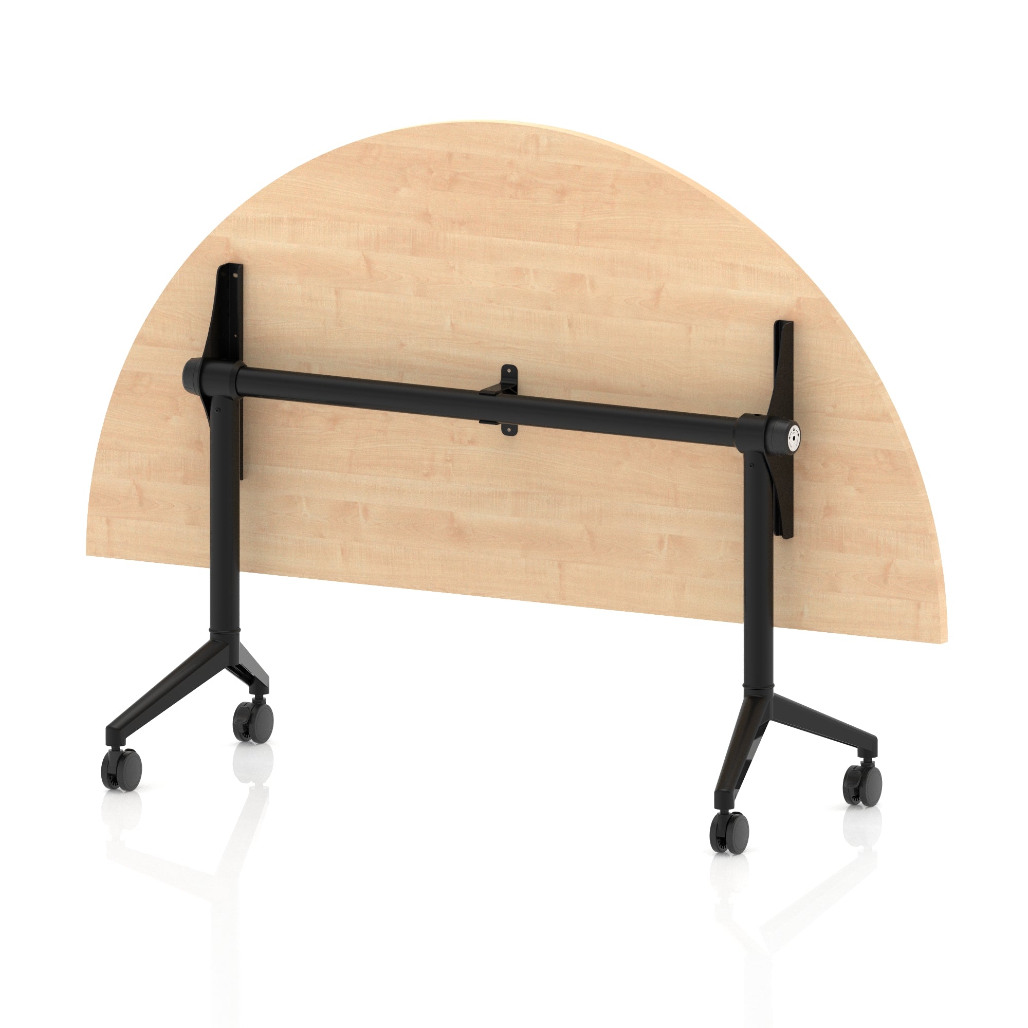 Impulse Plus Flip Top Semi-Circle Table 1600mm – Office Desk, Various Colours, Black or Chrome Legs, Durable MFC, Self-Assembly, 5 Year Warranty